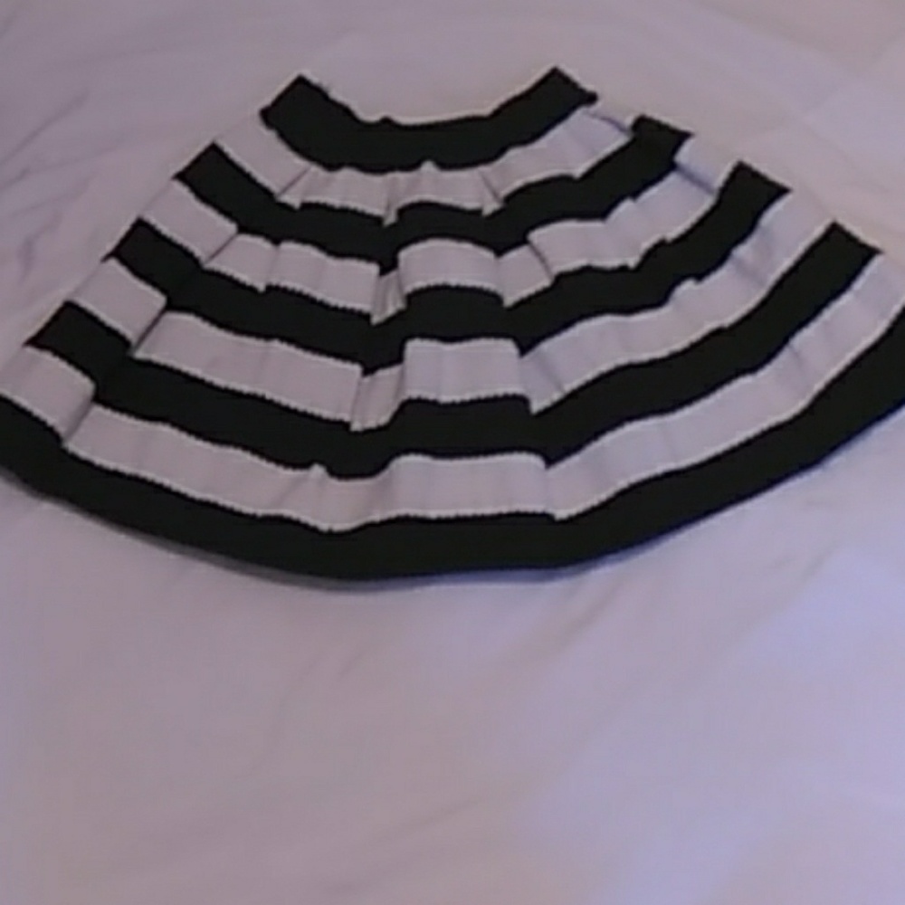 Black and white striped bell skirt